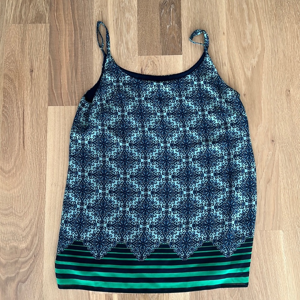 Blue and green Cabi tank top